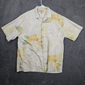 Tommy Bahama Silk Floral‎ Button Up Shirt Mens Large Camp Tropical
